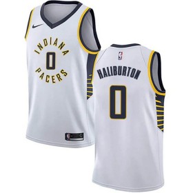 Dres Indiana Pacers Tyrese Haliburton 0 Nike 2022-23 Association Edition Bijela Swingman